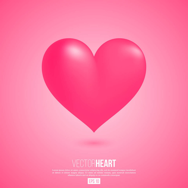 Realistic 3D Valentine heart.  - Vektör, Görsel