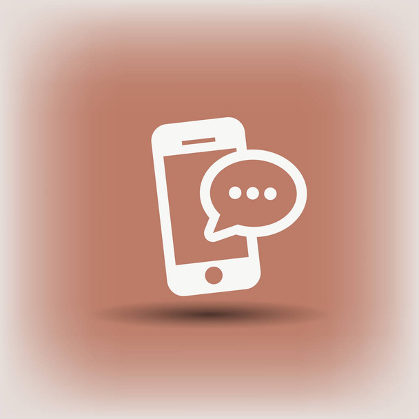 Pictograph of message or chat on smartphone icon.  - Vektor, obrázek