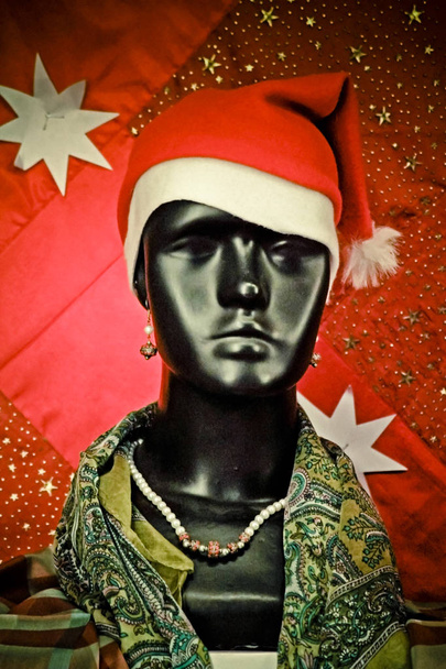 Mannequin Wearing Santa Cap - Photo, Image