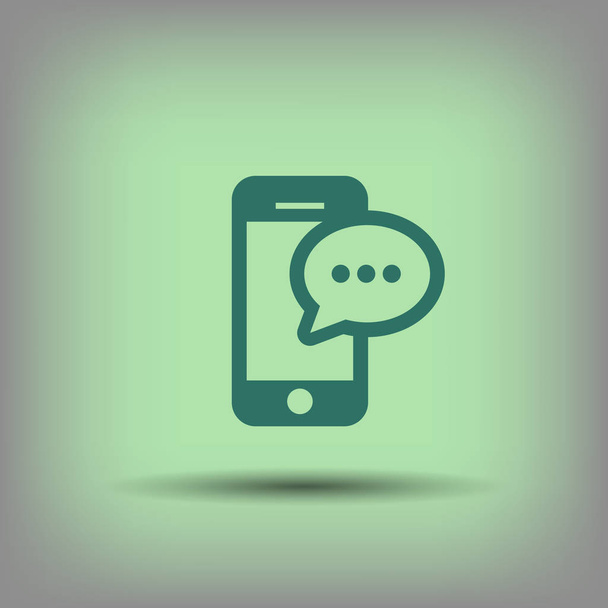 Pictograph of message or chat on smartphone icon.  - Vector, afbeelding