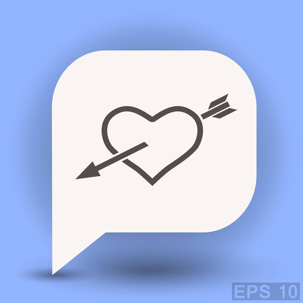 Pictograph of heart with arrow - Vector, Image