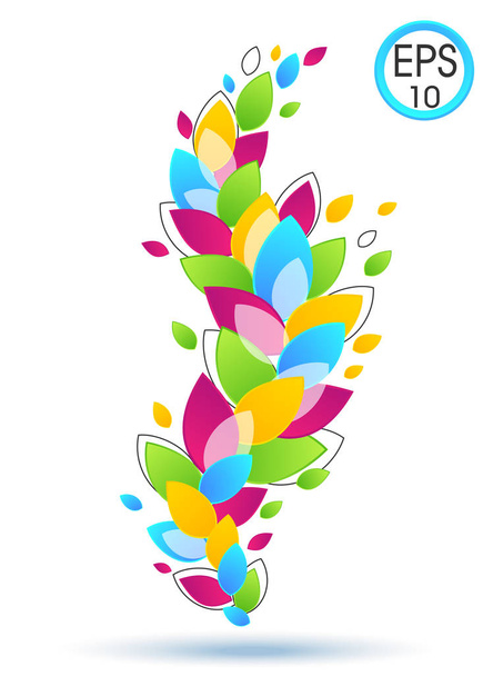 Vector vertical background from colorful leaves - Διάνυσμα, εικόνα