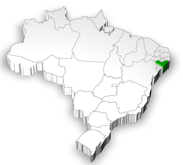 Brazilian map with states separated - Photo, Image