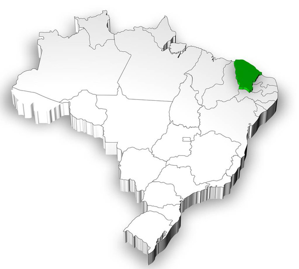 Ayrılmış Birleşik Devletleri ile Brezilya harita - Fotoğraf, Görsel