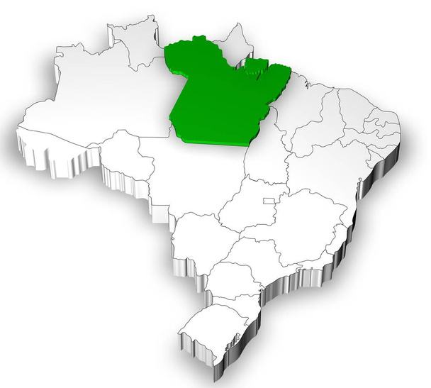Brazylijski mapę z Państwa oddzielone - Zdjęcie, obraz