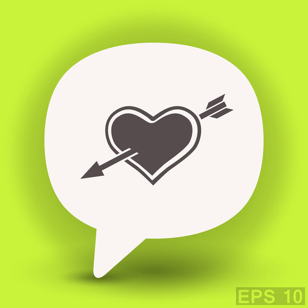 Pictograph of heart with arrow icon  - Vector, Image