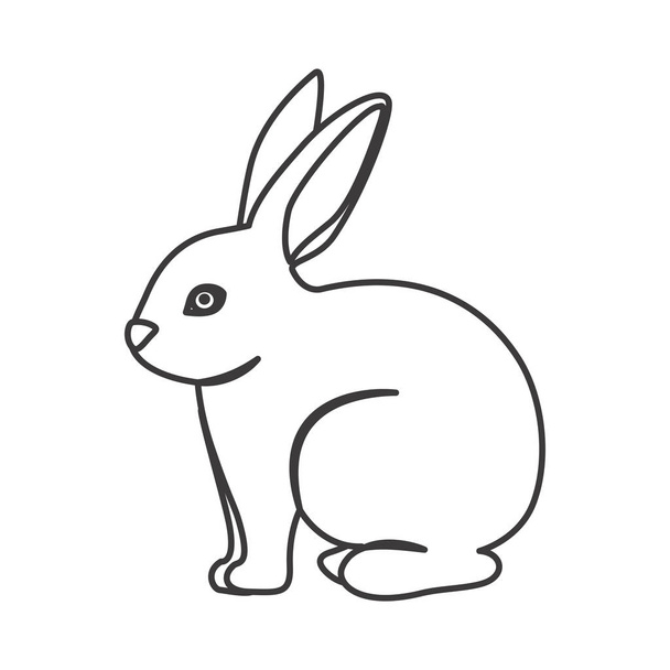 Diseño de dibujos animados de conejo aislado
 - Vector, imagen