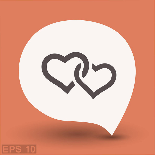 Pictograph of two hearts - Vector, imagen