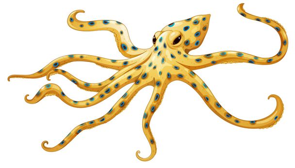 Синекольцевый осьминог
 - Вектор,изображение