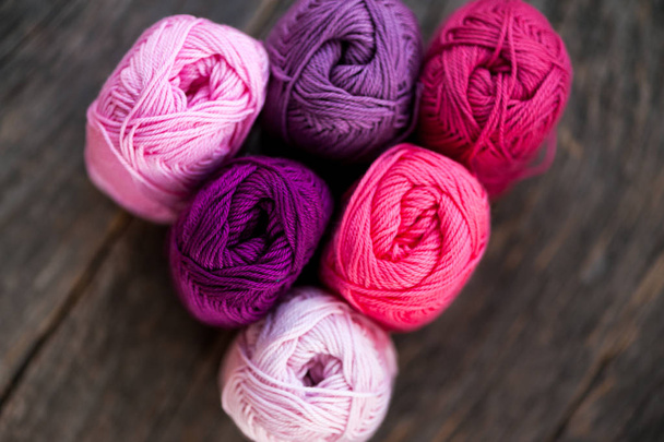 Pink and purple yarn - Photo, Image