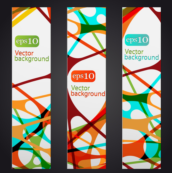 Набор из трех красочных абстрактных вертикальных баннеров
 - Вектор,изображение