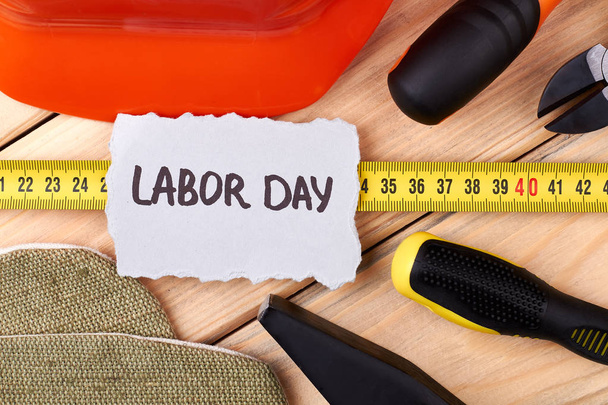 Labor Day card with tools. - Photo, Image