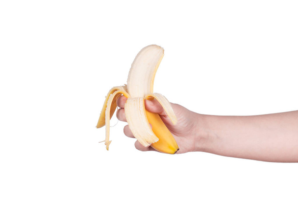 Open bananen in de hand - Foto, afbeelding