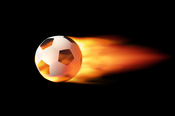 Pallone da calcio sul fuoco - Foto, immagini