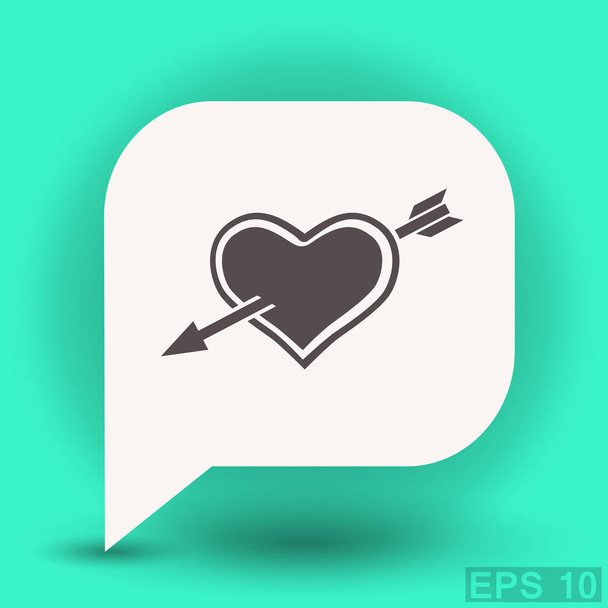 Pictograph of heart with arrow icon  - Wektor, obraz