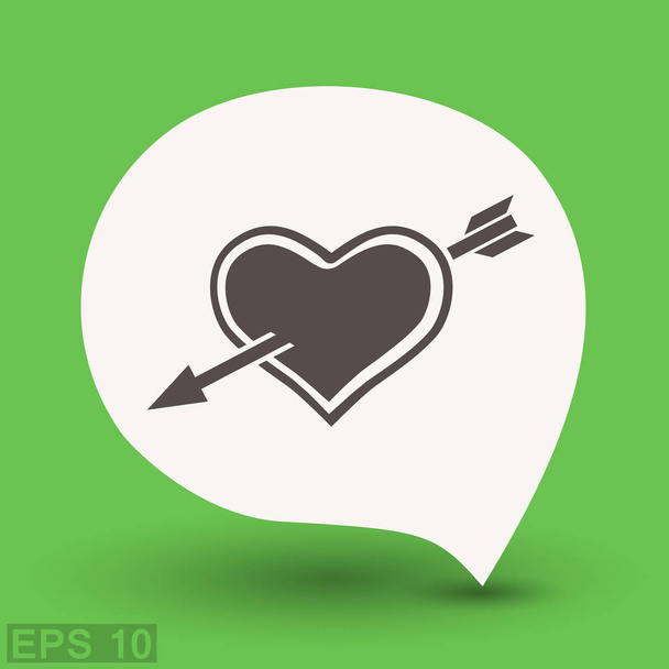 Pictograph of heart with arrow icon  - Vector, afbeelding