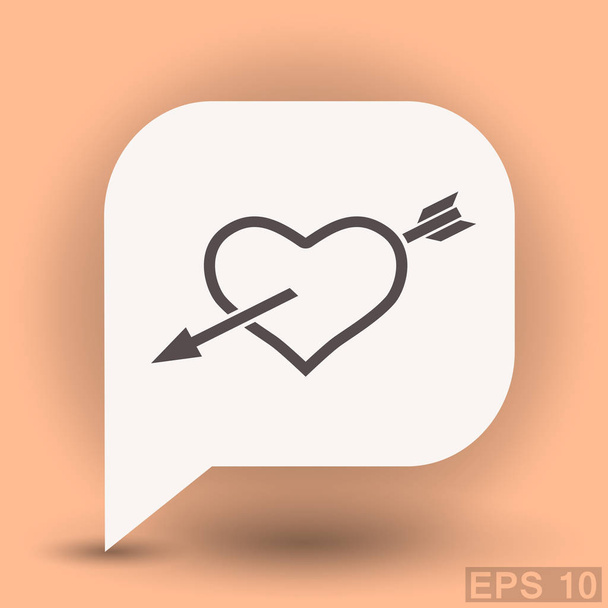 Pictograph of heart with arrow - Wektor, obraz
