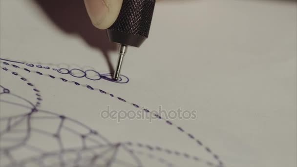 Tattooist drawing sketch for tattoo close up - Footage, Video