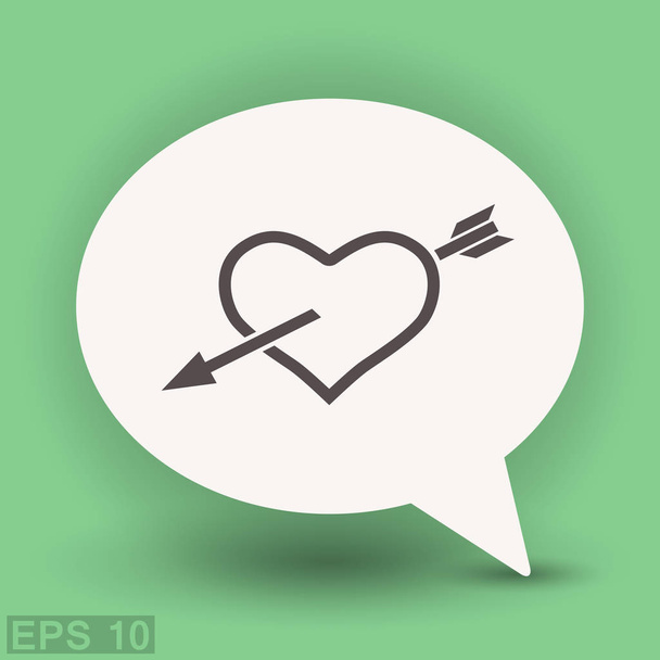 Pictograph of heart with arrow - Vector, imagen