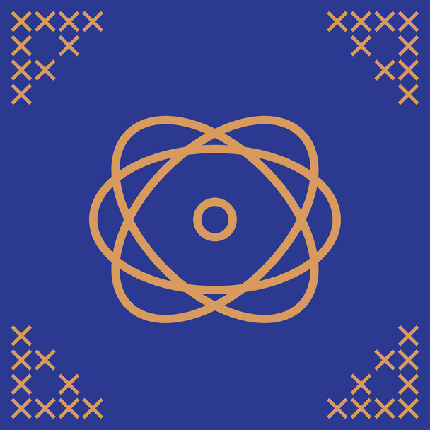 Atom ikona w modnym stylu płaski. Ilustracja wektorowa, Eps10. - Wektor, obraz