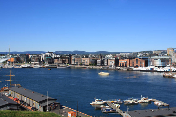 Гавань Норвегії Осло є одним з великим визначних пам'яток в Осло. Situa - Фото, зображення