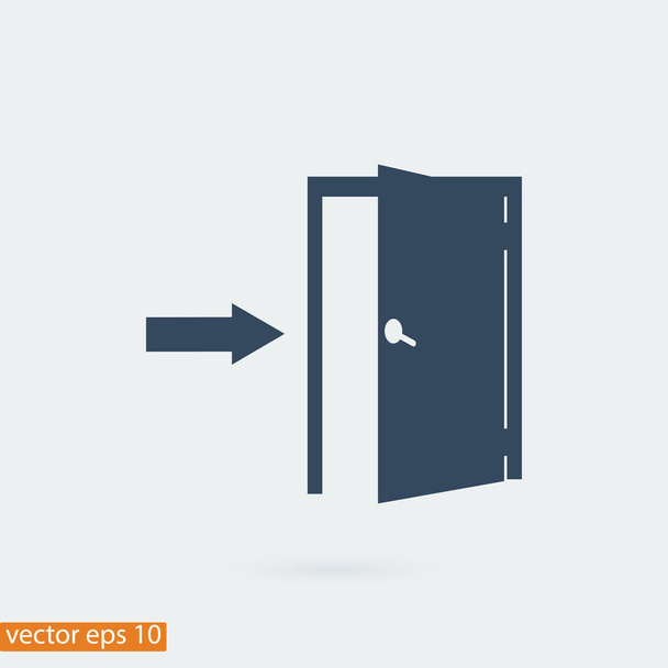 door flat icon - Vector, Image