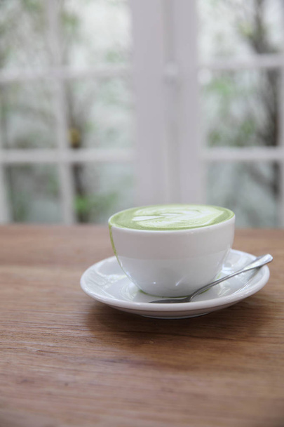Zielona herbata latte - Zdjęcie, obraz