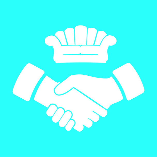 Gauč, handshake ikonu - Vektor, obrázek