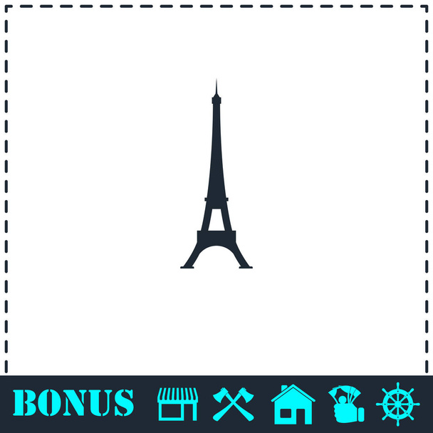Torre Eiffel icono plano
 - Vector, imagen