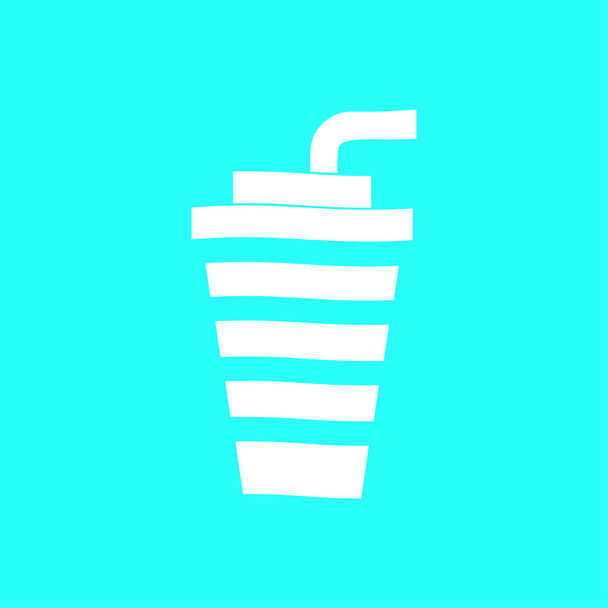 cup with a straw icon - Vector, Image