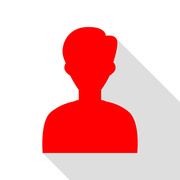 User avatar illustration. Anonymous sign. Red icon with flat sty - Vector, Image