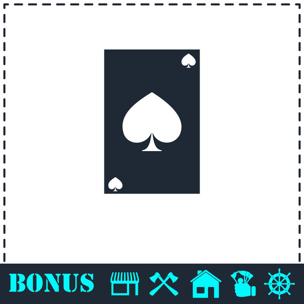 Speelkaart pictogram plat - Vector, afbeelding