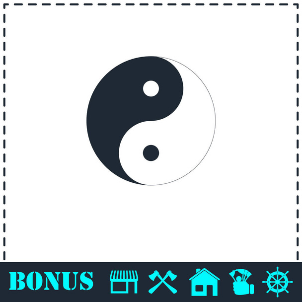 Yin Yang ikona plochá - Vektor, obrázek