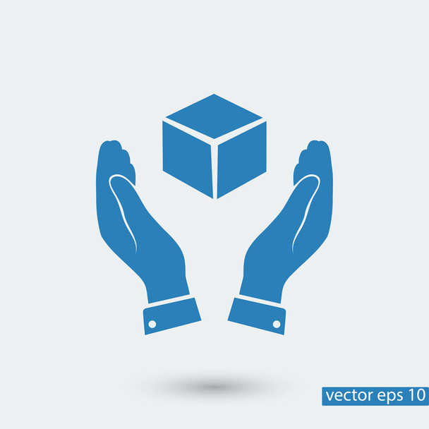 cube in hands icon - Wektor, obraz