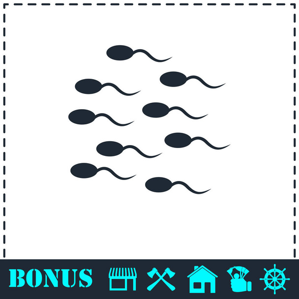 Ícone de esperma plano
 - Vetor, Imagem