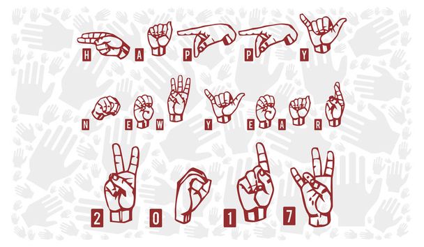 Bonne année 2017 en signes de langue de la main
  - Photo, image