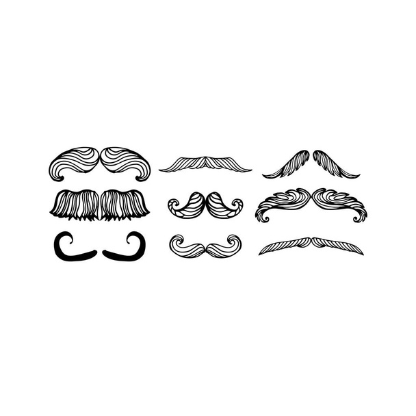 Vector mustache silhouette isolated - Вектор,изображение