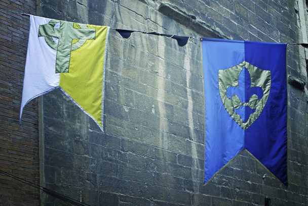 Middeleeuwse vlaggen viering - Foto, afbeelding