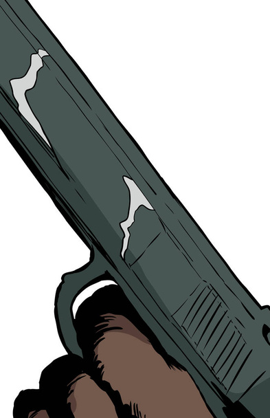 Крупним планом на пістолеті з пальцем на спусковому гачку
 - Вектор, зображення