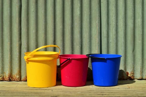 Three colorful bucket - Photo, Image