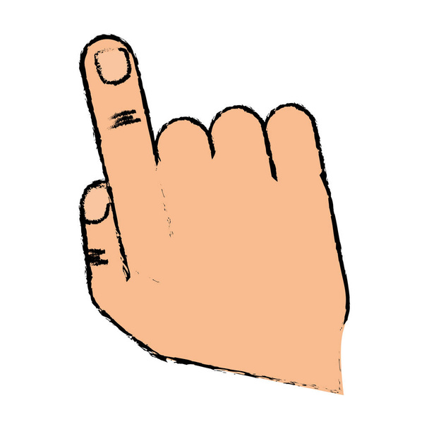 Hand met vinger aanraken van iets - Vector, afbeelding