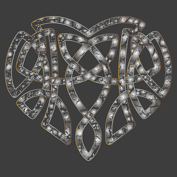 Coração celta, símbolo étnico de nó entrelaçado
 - Vetor, Imagem