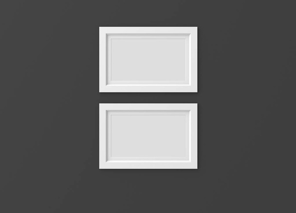 two blank frames gray wall - Fotoğraf, Görsel
