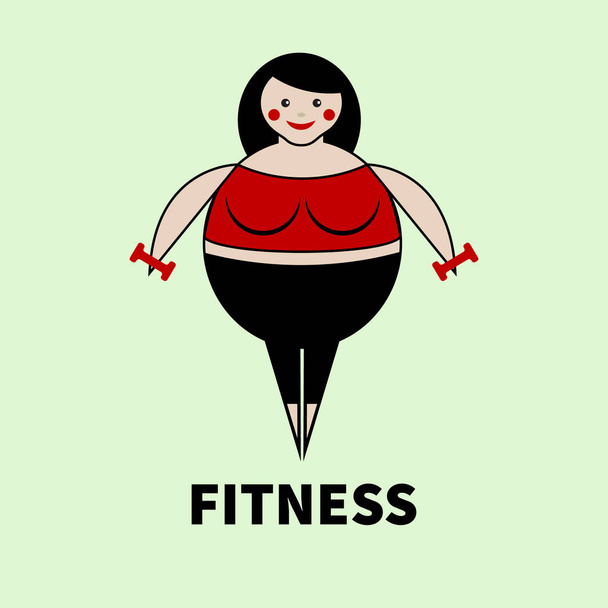 Tlustá žena cvičení - Vektor, obrázek