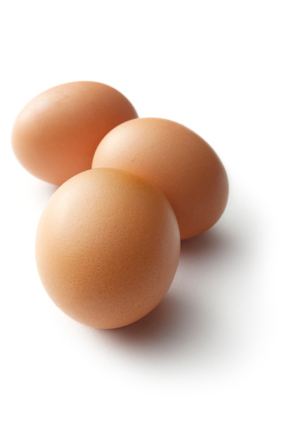 Trois œufs isolés sur blanc
 - Photo, image