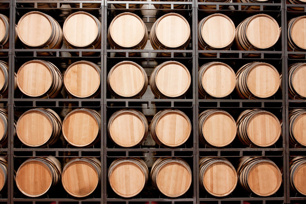 Wine barrels in stack - Photo, Image