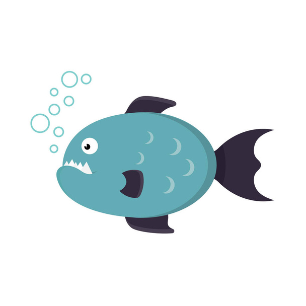 piranha fish vector illustration - Vector, Imagen