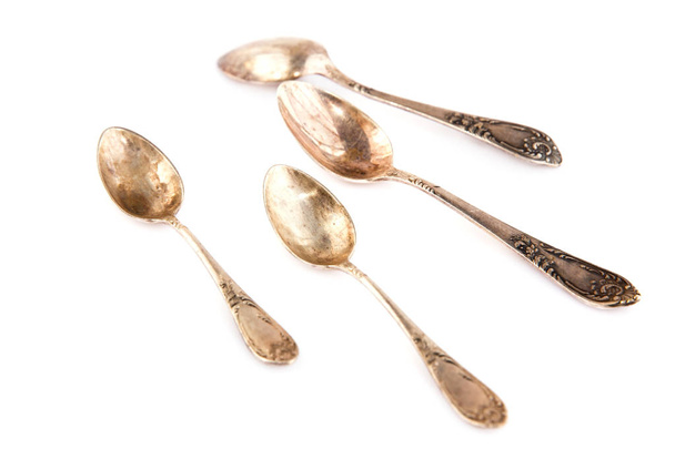 Vintage spoons on white - Photo, Image