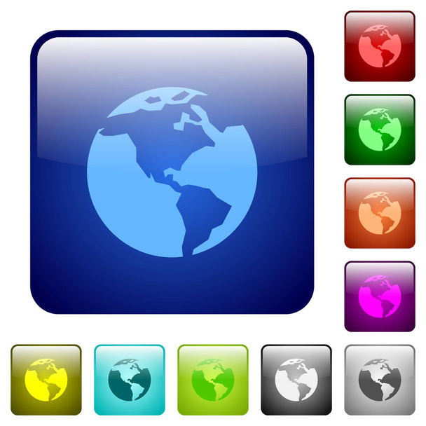 Кольорові квадратні кнопки Землі
 - Вектор, зображення