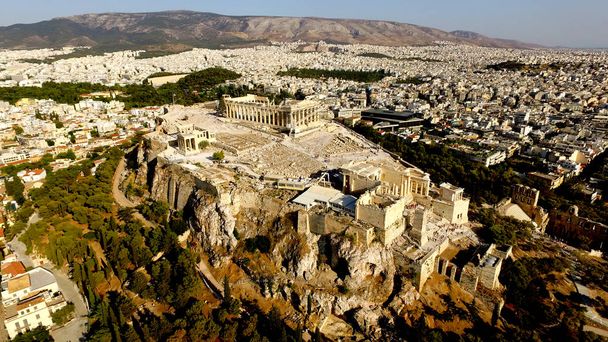 Akropolis above Athene Griekenland luchtfoto - Foto, afbeelding
